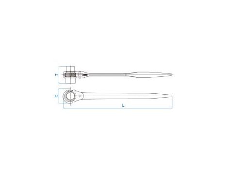 King Tony - DWUSTRONNY KLUCZ NASADKOWY Z GRZECHOTKĄ 11x13mm, DŁ. 241mm - 15001113P - 4