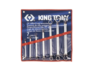 King Tony - ZESTAW KLUCZY OCZKOWYCH ODGIĘTYCH 75° CALOWYCH 1/4 - 1.1/8