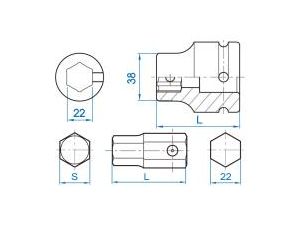 King Tony - BIT UDAROWY DO UCHWYTU 22mm HEX 32mm - 195432h - image 2