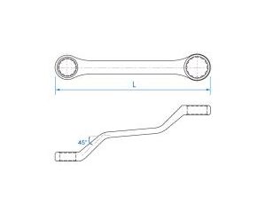 King Tony - KLUCZ OCZKOWY ODGIĘTY 45° MINI 115MM 10 x 11mm - 19611011 - image 2