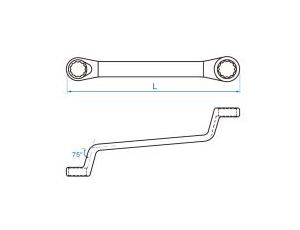 King Tony - KLUCZ OCZKOWY ODGIĘTY 75° 12 x 13mm - 19701213 - image 2