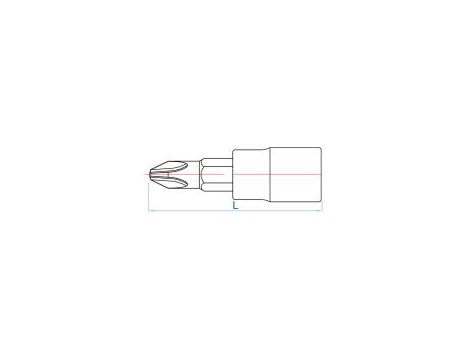 King Tony - NASADKA 1/4" Z KOŃCÓWKĄ KRZYŻAKOWĄ No.1 x 37mm PH1 - 203101 - 2