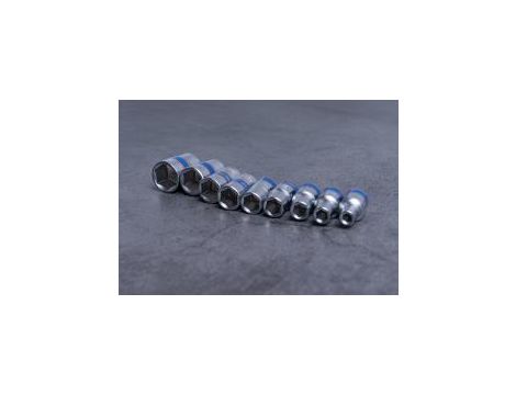 King Tony - ZESTAW NASADEK 1/4" 9cz. KRÓTKIE, 6-kąt. 4 - 13mm, SZYNA - 2509MR - 3