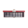 King Tony - ZESTAW NASADEK 1/4" 11cz. DŁUGIE 6-kąt. 4 - 13mm, KASETA - 2511MR - 2