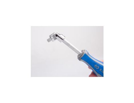 King Tony - ZESTAW NASADEK 1/4" 24cz. KRÓTKIE, 6-kąt. 4 - 14mm, Z AKCESORIAMI, CHROM, KASETA Z TWORZYWA - 2524MRV - 4