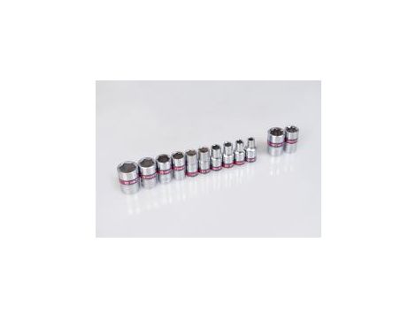 King Tony - ZESTAW NASADEK 1/4" 30cz. METRYCZNYCH I CALOWYCH 6/8-kąt. 4 - 12mm, 5/32 - 1/2" Z GRZECHOTKĄ I AKCESORIAMI, KASETA - 2530CR