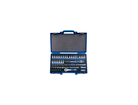 King Tony - ZESTAW NARZĘDZI 1/4" 50cz. NASADKI KRÓTKIE, 6-kąt. 4 - 14mm, E4 - E8, HEX, TORX, PH, PŁASKIE, Z GRZECHOTKĄ I AKC. - 2550MRV - 2