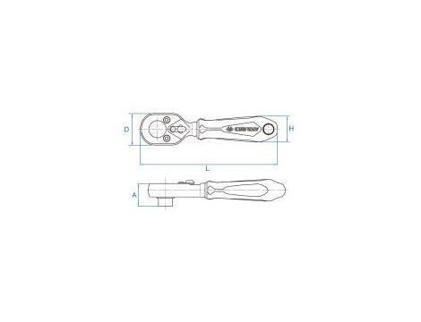 King Tony - GRZECHOTKA MINI 1/4" 72 ZĘBY Z UCHWYTEM DO BITÓW 1/4" 108mm UCHWYT GUMOWY - 276A-04G - 3