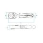 King Tony - GRZECHOTKA MINI 1/4" 72 ZĘBY Z UCHWYTEM DO BITÓW 1/4" 108mm UCHWYT GUMOWY - 276A-04G - 4
