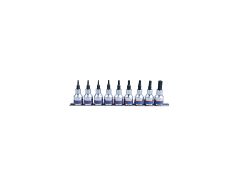 King Tony - ZESTAW NASADEK TORX Z OTWOREM 3/8" 9cz. T10 - T50, SZYNA, - 3119PR8