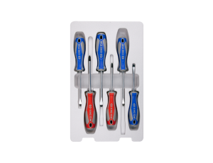 King Tony - ZESTAW WKRĘTAKÓW 6 cz. KRZYŻAK PH No.1 x 80, No.2 x 100, PŁASKIE 5 x 75, 5 x 100, 6,5 x 100, 6,5 x 150 - 31216MR