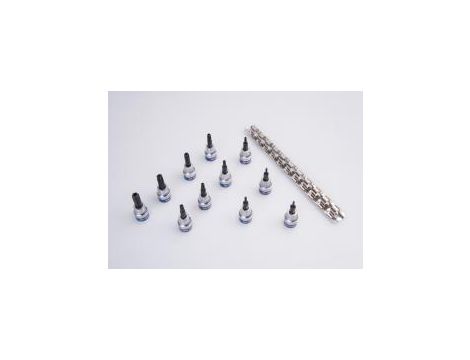 King Tony - ZESTAW NASADEK 3/8" TORX Z OTWOREM 11cz. T8 - T50, SZYNA, - 3131PR8 - 3