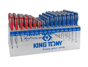 King Tony - ZESTAW WKRĘTAKÓW 96cz.po 6 szt. Z KAŻDEGO RODZAJU: KRZYŻAK PH No.0x60, No.1x80, No.1x100, No.2x38, No.2x100,N - 31416MR