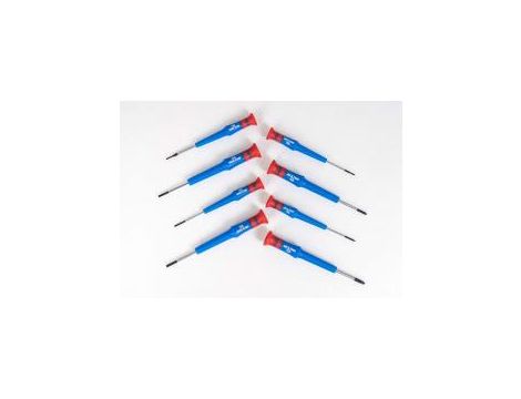 King Tony - ZESTAW WKRĘTAKÓW PRECYZYJNYCH 8cz. KRZYŻAK PH No.000 - 1 x 40mm, PŁASKIE 1,5 - 3,0 x 40mm, PUDEŁKO - 32108MR - 2