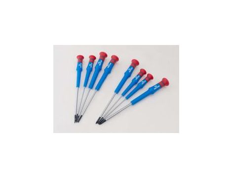King Tony - ZESTAW WKRĘTAKÓW PRECYZYJNYCH 8cz. KRZYŻAK No.000 - 1 x 75mm, PŁASKIE 1,5 - 3,0 x 75mm, PUDEŁKO - 32118MR - 2
