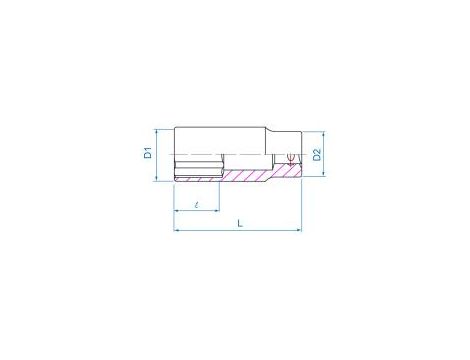 King Tony - NASADKA DŁUGA 3/8" 24mm x 63mm 12-kąt Cr-V - 323024M - 2