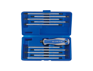 King Tony - ZESTAW WKRĘTAKÓW Z WYMIENNYMI GROTAMI 11 cz. MIX: TORX, HEX, PŁASKIE, PH, PZ - 32518MR01
