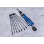 King Tony - TELESKOPOWY WKRĘTAK DO BITÓW 1/4" Z GRZECHOTKĄ Z ZESTAWEM BITÓW (PH, PZ, SL, TORX, HEX) 16 CZ. - 32526MRN - 3