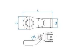 King Tony - KLUCZ OCZKOWY NASADOWY PRZEGUBOWY 3/8