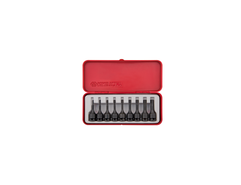 King Tony - ZESTAW NASADEK UDAROWYCH 3/8" Z KOŃCÓWKĄ TORX 9cz. T10 - T50, KASETA - 3419PP