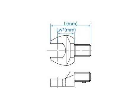 King Tony - GŁOWICA DO KLUCZA DYNAMOMETRYCZNEGO 9x12mm Z KLUCZEM PŁASKIM 22mm - 34501122M