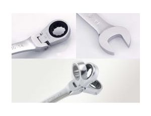 King Tony - KLUCZ PŁASKO-OCZKOWY PRZEGUBOWY, Z GRZECHOTKĄ JEDNOKIERUNKOWĄ 72 ZĘBY, 14mm - 373014M - image 2