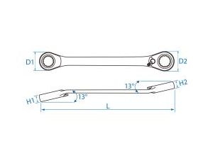 King Tony - KLUCZ OCZKOWY DWUSTRONNY Z GRZECHOTKĄ DWUKIERUNKOWĄ 72 ZĘBY 14mm x 15mm - 37371415M