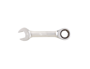 King Tony - KLUCZ PŁASKO-OCZKOWY KRÓTKI Z GRZECHOTKĄ JEDNOKIERUNKOWĄ 72 ZĘBY 14mm x 115mm - 373814M