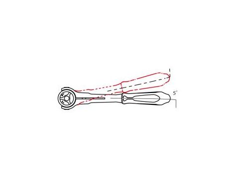 King Tony - GRZECHOTKA 3/8" Z RUCHOMĄ GŁOWICĄ 72 ZĘBY, Z PRZYCISKIEM, 235mm, UCHWYT GUMOWY - 3752-09G - 4
