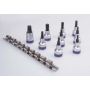 King Tony - ZESTAW NASADEK Z KOŃCÓWKĄ TORX 1/2" 9 cz. KRÓTKIE T20 - T60 ZESTAW NA SZYNIE - 4109PR10 - 5