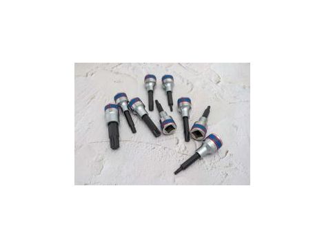King Tony - ZESTAW NASADEK Z KOŃCÓWKĄ TORX 1/2" 9 cz. DŁUGIE T20 - T60 KASETA - 4119PR - 3