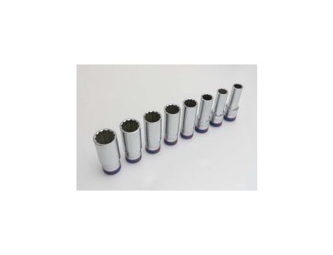 King Tony - ZESTAW NASADEK 1/2" 8cz. DŁUGIE 12-kąt. 12 - 23mm KASETA - 4208MR - 3