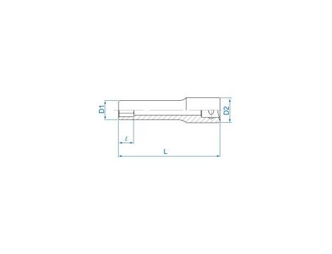 King Tony - NASADKA DŁUGA 1/2" 12mm x 120mm 6-kąt Cr-V - 425512M - 2
