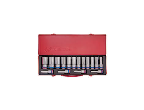 King Tony - ZESTAW NASADEK 1/2" 16cz. DŁUGIE 10 - 32mm 6-kąt. KASETA - 4316MR