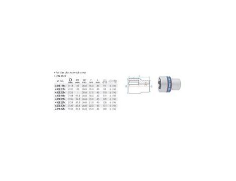 King Tony - NASADKA KRÓTKA TORX PLUS 1/2" EPL28 x 45mm Cr-v - 433E28M - 2