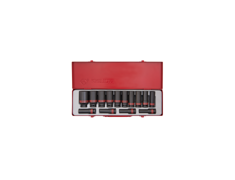 King Tony - ZESTAW NASADEK UDAROWYCH CALOWYCH 1/2" 14cz. DŁUGIE 6-kąt. 3/8" - 1-1/4", KASETA - 4416SP