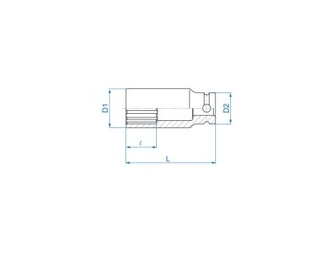 King Tony - NASADKA DŁUGA UDAROWA 1/2" 21mm x 80mm, 12-kąt - 443021M - 2