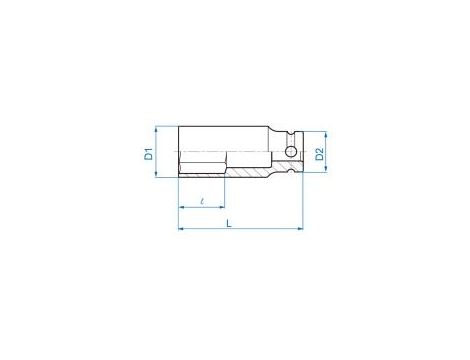 King Tony - NASADKA DŁUGA UDAROWA 1/2" 22mm x 80mm, 6-kąt - 443522M - 2