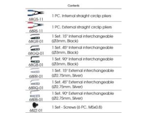 King Tony - ZESTAW SZCZYPIEC DO PIERŚCIENI SEGERA 65 - 140mm, WYMIENNE KOŃCÓWKI - 45115PP