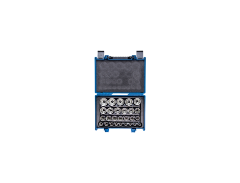 King Tony - ZESTAW NASADEK 1/2", 27cz. KRÓTKIE 6-kąt. 8 - 36mm, WALIZKA - 4557MR