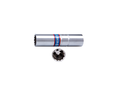 King Tony - NASADKA DO ŚWIEC 1/2" 14mm x 70mm 12-kąt. WKŁADKA Z METALOWYM KLIPSEM - 467014C