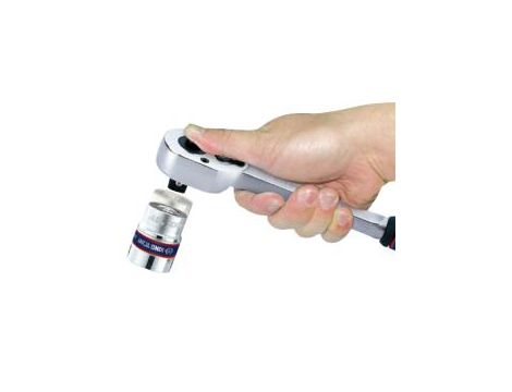 King Tony - GRZECHOTKA ZE STOPU ALUMINUM Z PRZYCISKIEM 1/2" 32 ZĘBY 250mm UCHWYT GUMOWY - 4772-10GS - 3