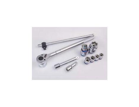 King Tony - ZESTAW NASADEK 3/4" 14cz. KRÓTKIE 6-kąt. 22 - 50mm Z GRZECHOTKĄ I AKCESORIAMI, WALIZKA - 6314MR12 - 4