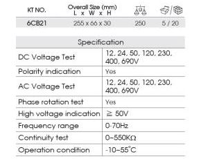 King Tony - MIERNIK NAPIĘCIA CYFROWY AC/DC I CIĄGŁOŚCI OBWODU - 6CB21
