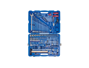 King Tony - ZESTAW NARZĘDZI KING TONY, NASADKI, BITY, WKRĘTAKI, KLUCZE, SZCZYPCE, MŁOTEK 128 cz. W WALIZCE - 7028MR