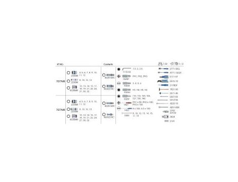 King Tony - ZESTAW NARZĘDZI KING TONY, NASADKI, BITY, WKRĘTAKI, KLUCZE, SZCZYPCE, MŁOTEK 77 cz. W WALIZCE - 7077MR