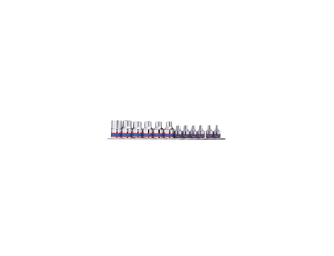 King Tony - ZESTAW NASADEK 3/8" + 1/2" 12cz. E4 - E20, SZYNA, - 7113PR