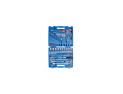 King Tony - ZESTAW NARZĘDZI 87 cz. NASADKI CALOWE 1/4"+1/2", 5/32" -1-1/4" 6-kąt. Z GRZECHOTKAMI, SZCZYPCE, WKRĘTAKI, KLUCZE I AKCESORIA, WA - 7587SR