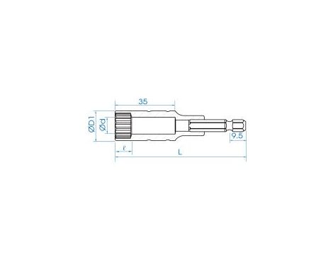 King Tony - NASADKA DŁUGA 12-KĄTNA DO WKRĘTAREK 1/4" 14mm x 80mm - 76B814M - 2