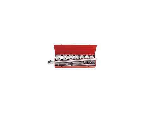 King Tony - ZESTAW NASADEK 1" 14cz.KRÓTKIE 12-kąt. 36 - 80mm Z GRZECHOTKĄ I AKCESORIAMI, KASETA - 8015MR